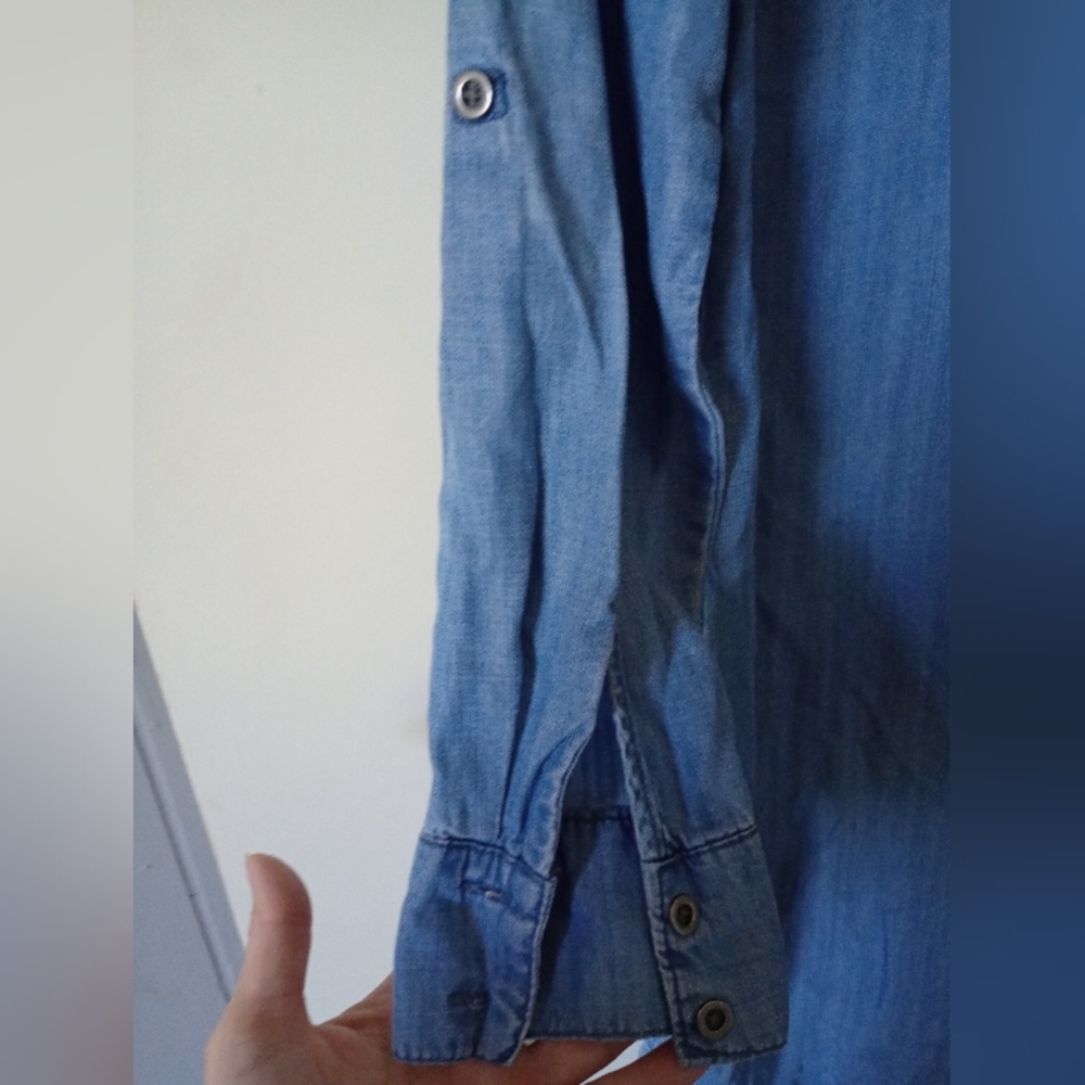Philosophy Chambray Button-Up Shirt Dress With Pockets Size Small - Picture 6 of 13